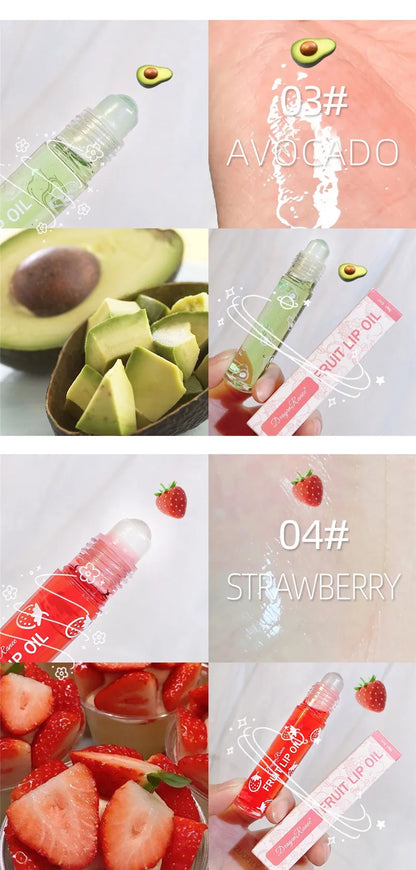 Fruit Lip Gloss Transparent Lip Oil – Moisturizing, Waterproof, Long-Lasting Liquid Lipstick to Reduce Lip Lines