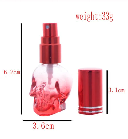 8ml Skull-Shaped Glass Perfume Bottle – Refillable Mini Travel Spray for Personal Fragrance