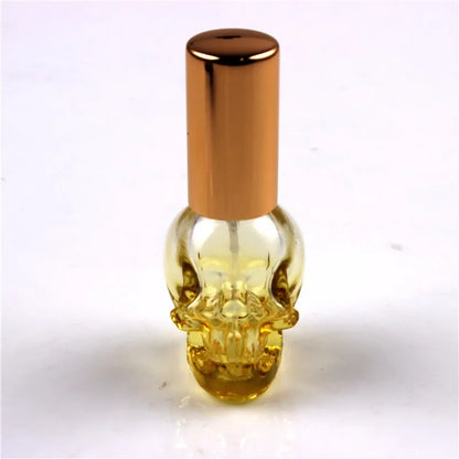 8ml Skull-Shaped Glass Perfume Bottle – Refillable Mini Travel Spray for Personal Fragrance