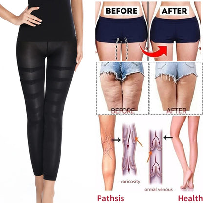 High Waist Shapewear Compression Leggings - Anti Cellulite Body Slimming Tummy Control Thigh Sculpting Pants
