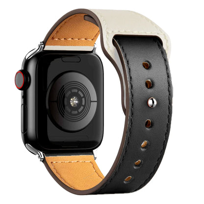 Leather Band for Apple Watch Ultra 2 – Compatible 49mm/45mm/44mm/41mm/40mm/38mm, Wrist Bracelet Strap for iWatch Series 3–9, SE, 4, 5, 6, 7, 8 & 9