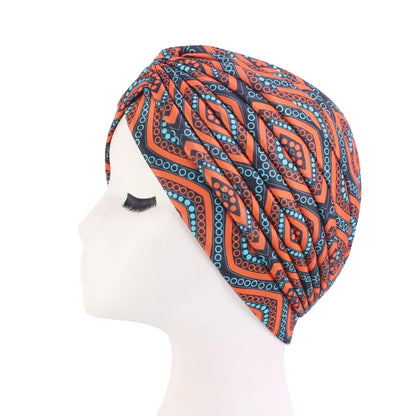 Women's Print Flower Knot Cancer Chemo Hat: New Ruffle Beanie Scarf Turban Head Wrap Knitted Cap - Hair Loss Accessories