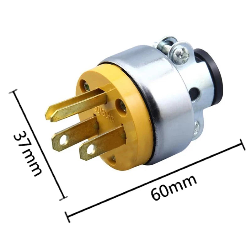 America L5-15P L5-15R 15A US Connector - Tripolar Male Female Locking Plug Socket Extension Receptacle