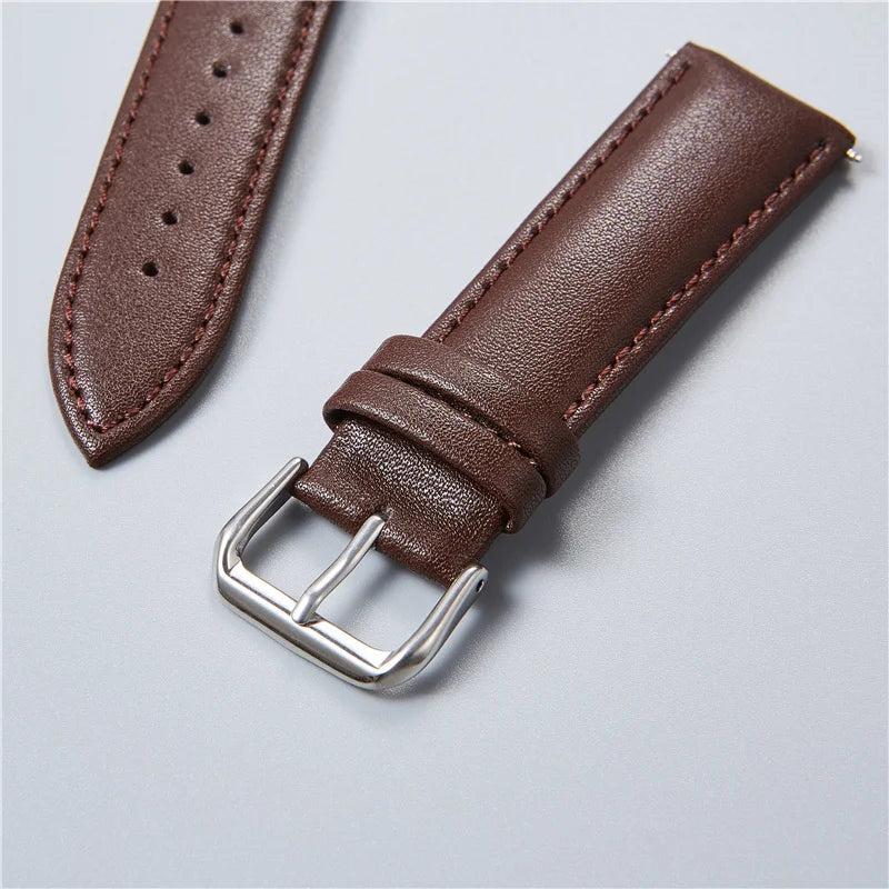 Genuine Leather Watchbands – Calfskin Replacement Straps for Men & Women, 18mm-24mm