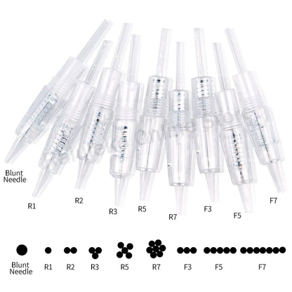 20pcs Tattoo Cartridge Needles - Replacement 1D/1R/2R/3R/3F/5R/5F/7R/7F Microblading Needles for Derma Tools