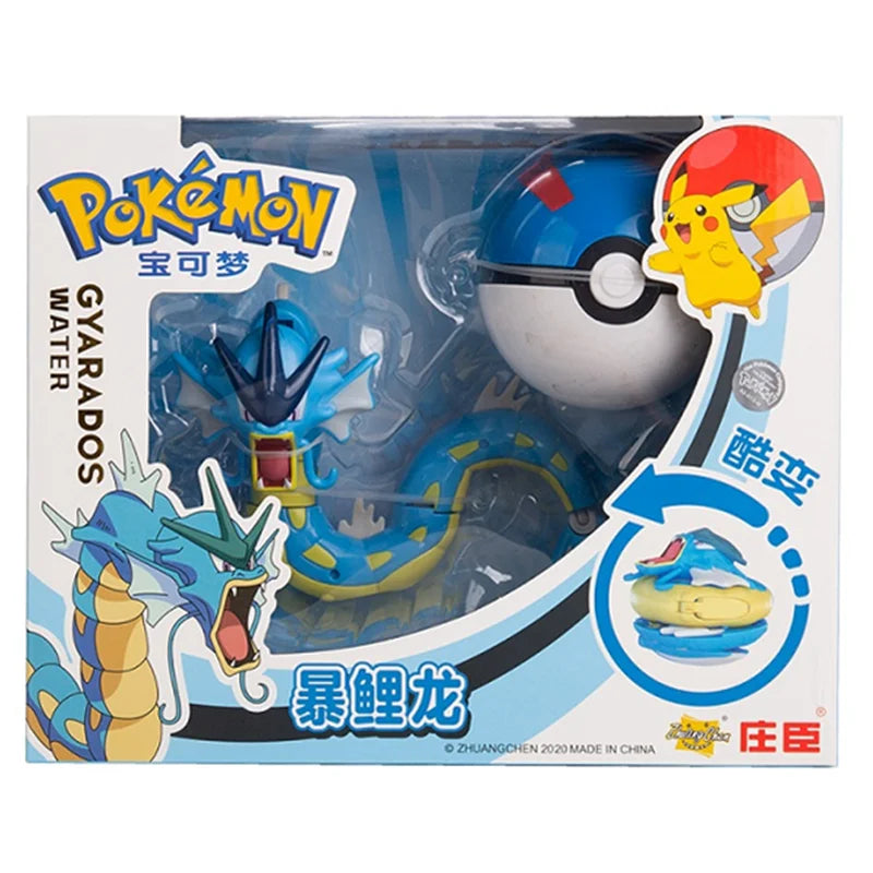 Genuine Pokémon Action Figures Set with Original Box – Pikachu, Charizard, Greninja, Pokéball Deformation Model Toys Gift