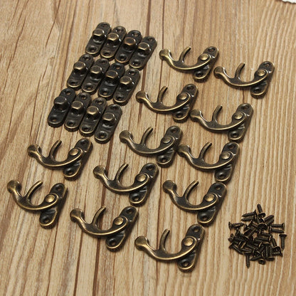 NAIERDI Small Antique Metal Lock – Decorative Hasps Hook Padlock for Wooden Jewelry Boxes, Furniture Hardware with Screws