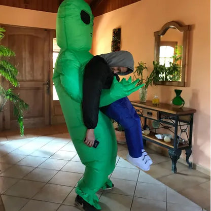 ET Alien Inflatable Costume: Scary Green Monster Cosplay Suit for Adult Party Festival Stage - Unique Inflatable Alien Outfit