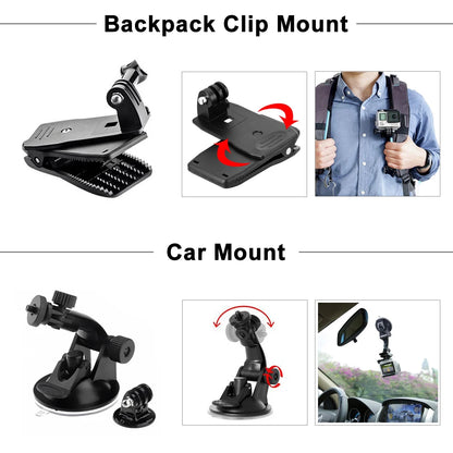 ORBMART GoPro Accessories Set Compatible with Hero 4–13 Black, Mounts for DJI, Insta360, SJCam Action Cameras