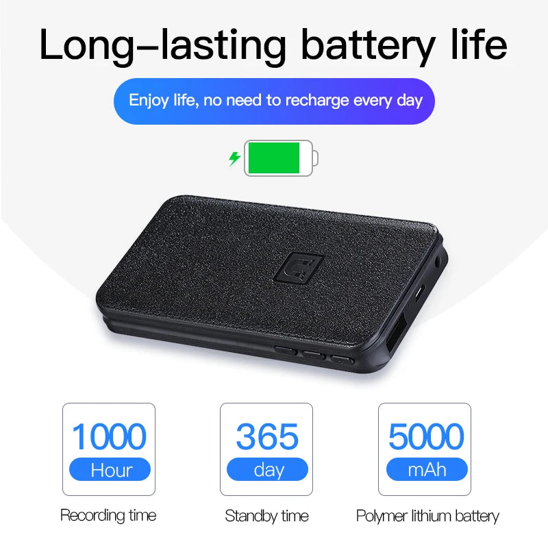 8-64GB Digital Voice Recorder – Hidden Sound-Activated Espia Dictaphone with Magnet, Long-Distance Recording, MP3 & U-Disk