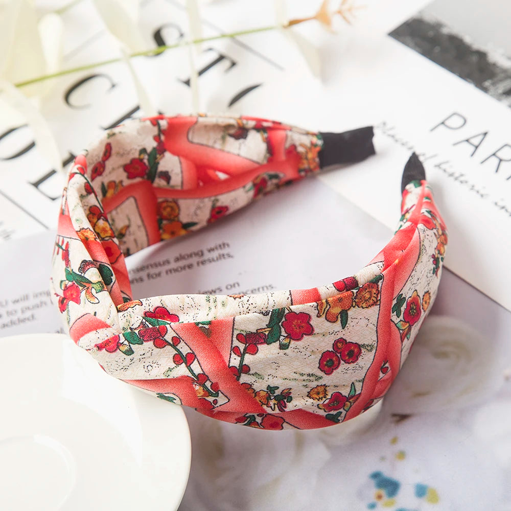 Fashion Leopard Print Headband — Wide Cross Elastic Bow Hairband for Women & Girls Hair Accessories