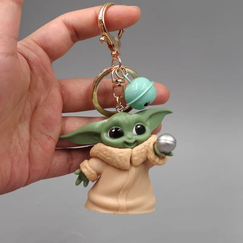 Cute Baby Yoda Keychain — Mandalorian Action Figure Toy for Kids, Star Wars Yoda Gift