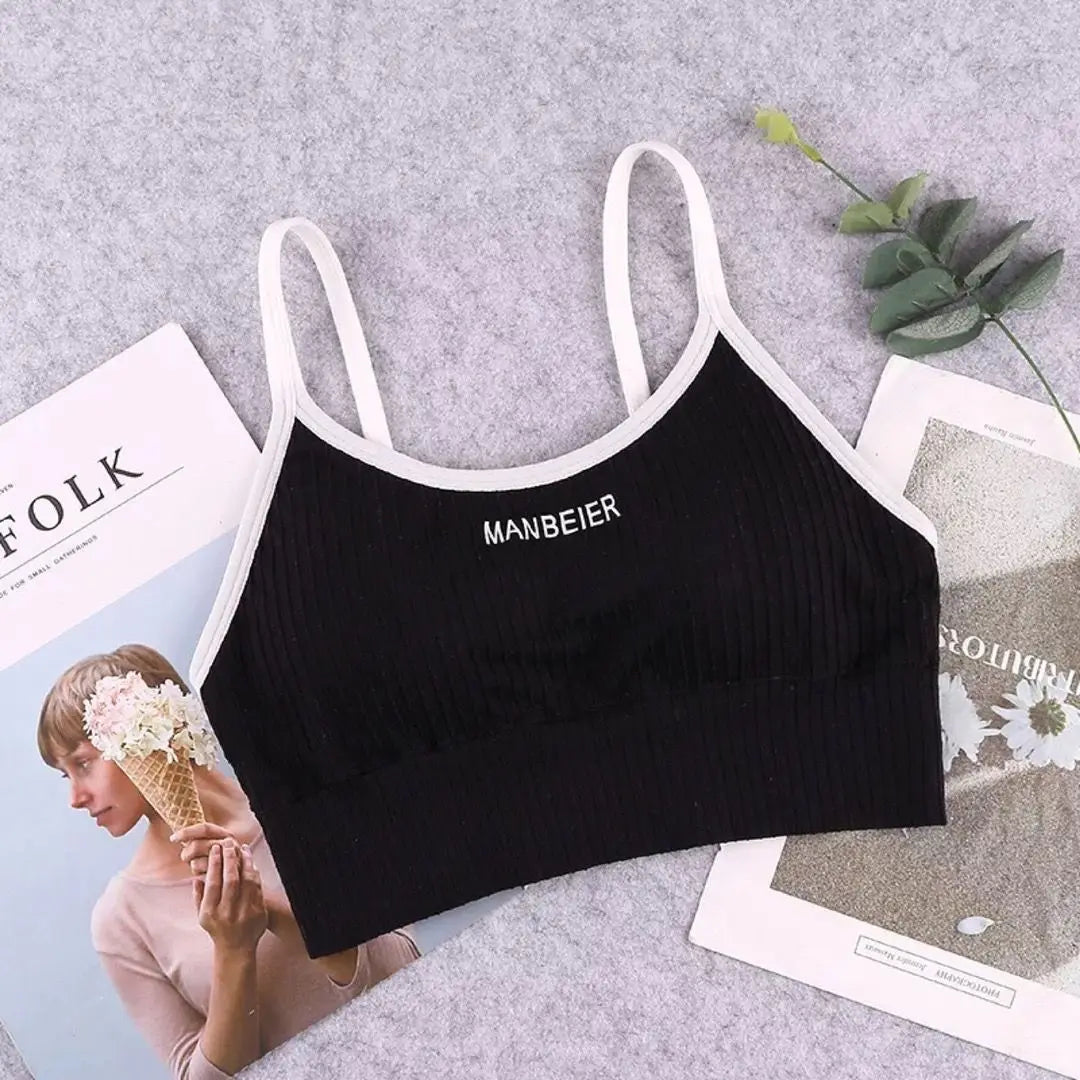 Women’s Sports Bra Crop Top - Soft Cotton Comfort Gym Bra Tube Top Underwear for Active Wear