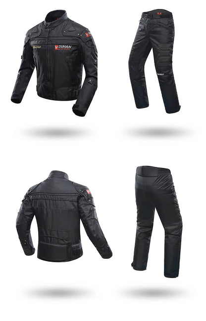 DUHAN Windproof Motocross Jacket & Pants for Men – Wear-Resistant Motorcycle Gear with Body Armor, Winter Moto Clothing