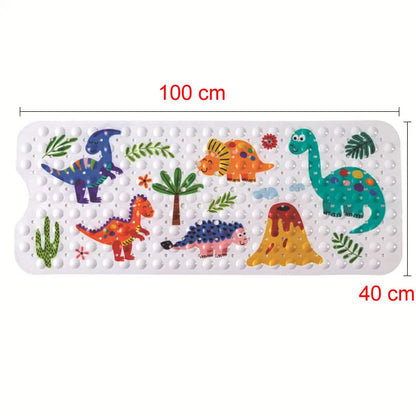 Large Cartoon PVC Bath Mat – Anti-Slip Shower & Bathtub Mat with Suction Cups, Soft Massage Pad for Kids & Elderly