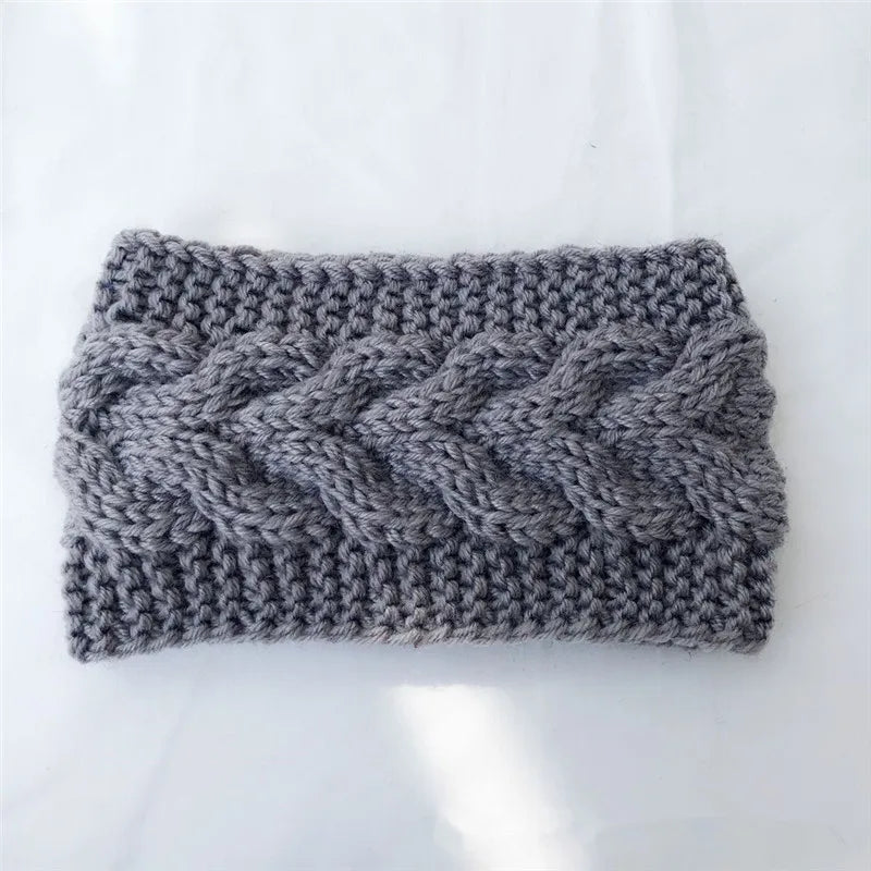 Women's Solid Color Knitted Headband – Elastic Twisted Turban Headwrap, Winter Hair Band for Girls, Fashion Hair Accessories