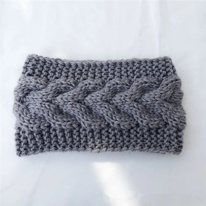 Women's Solid Color Knitted Headband – Elastic Twisted Turban Headwrap, Winter Hair Band for Girls, Fashion Hair Accessories
