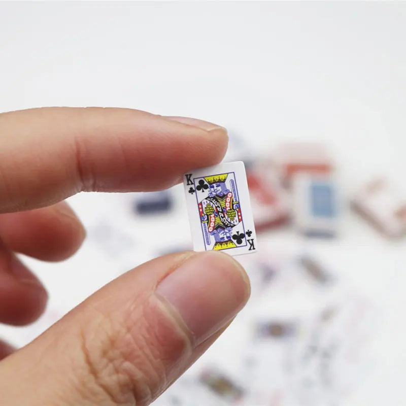 Mini Funny Cute Playing Cards – Super Small Poker Deck for Travel Games, Prank Props & Dollhouse Miniature Accessories