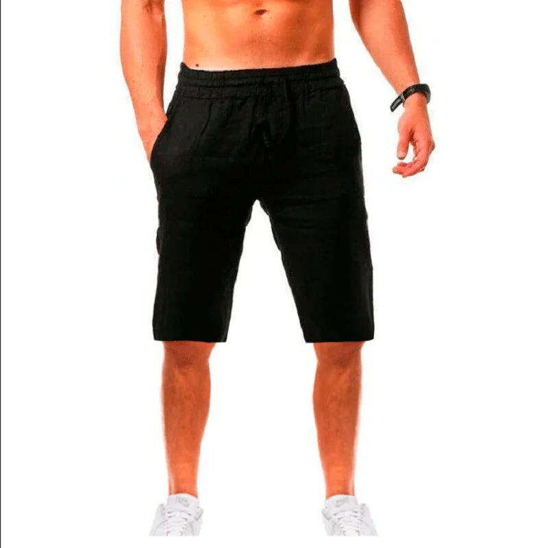 Men’s Cotton Linen Shorts – Breathable Summer Solid Color Linen Trousers, Fitness Streetwear S-3XL