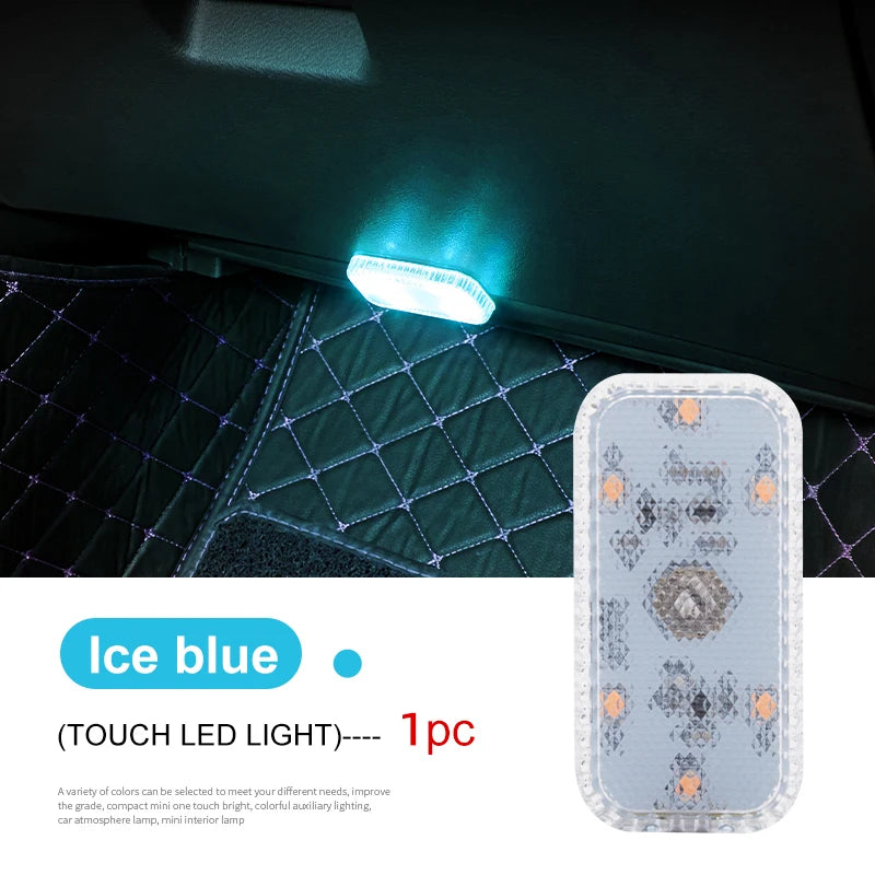 Mini LED Touch Light - USB Rechargeable Wireless Car Interior Reading & Ceiling Lamp
