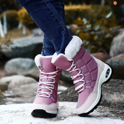 Women’s Winter Snow Boots – High-Quality Warm Lace-Up Ankle Boots, Waterproof Comfortable Outdoor Hiking Shoes, Size 36-42