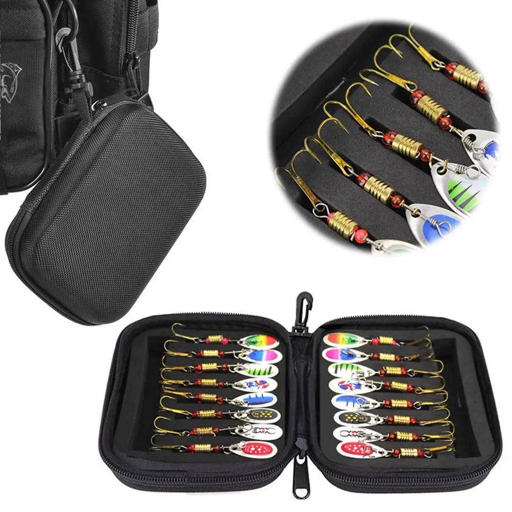 16pcs Metal Spoon Spinner Fishing Lure Set – Crankbaits & Wobblers for Pike, Artificial Bait Fishing Kit