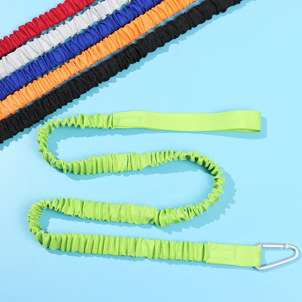 Adjustable Paddle Leash — Kayak & Surfboard Ankle Rope with Elastic Lanyard and Safety Carabiner