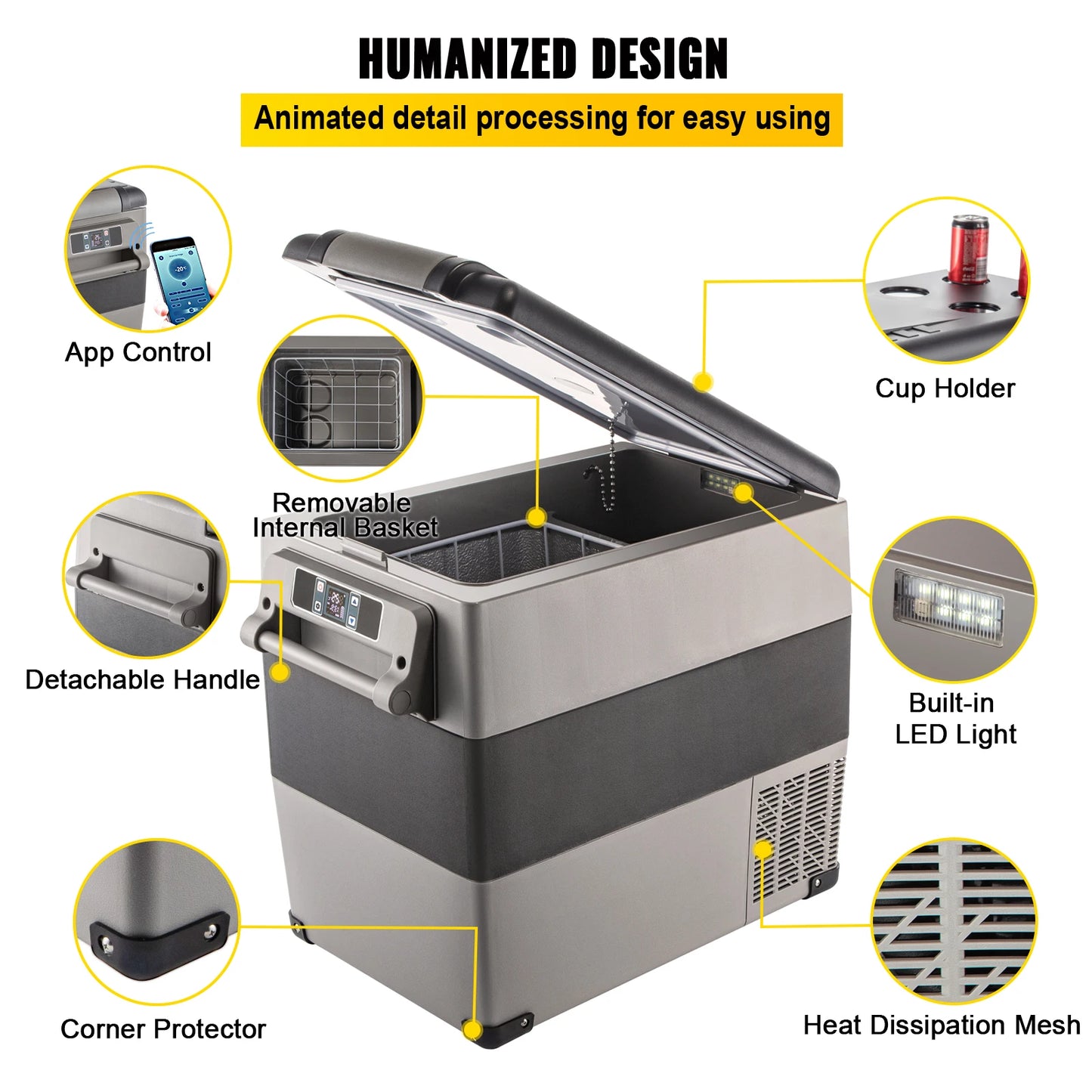 SucceBuy Portable Car Refrigerator - 20L-55L Compressor Cooler Freezer for Camping, Travel & Outdoor Use
