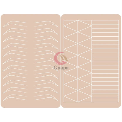 Silicone Practice Skin for Permanent Makeup — Double-Sided Latex Sheet with Brows Design for Hair Stroke Training