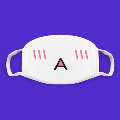 Kawaii Anime Expression Cotton Face Mask – Breathable Smile Mouth Muffle for Unisex Korean Style