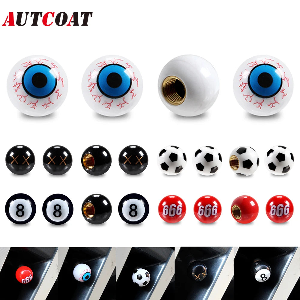 AUTCOAT Universal Car Tire Valve Caps – 4/8Pcs Wheel Dust Covers for Cars, Trucks, SUVs, Motorcycles, Bikes