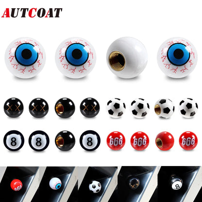 AUTCOAT Universal Car Tire Valve Caps – 4/8Pcs Wheel Dust Covers for Cars, Trucks, SUVs, Motorcycles, Bikes