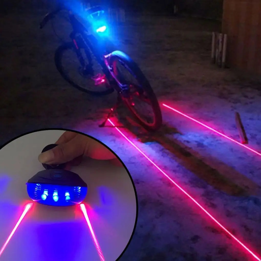 Waterproof Bicycle Cycling Taillights – LED Laser Safety Warning Lights for Bicycles, Tail Light Accessories