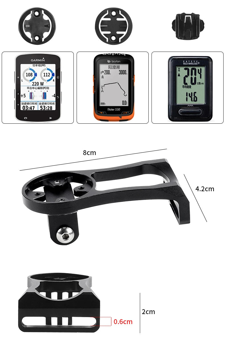 Aluminum Bike Computer & Camera Mount – Handlebar Bracket for Garmin, Road & Mountain Cycling (RR7322)