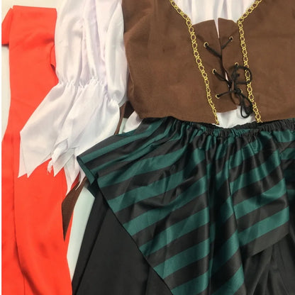 Pirates of the Caribbean Cosplay Costume – Adult Captain Jack Sparrow Outfit for Men & Women, Halloween Party