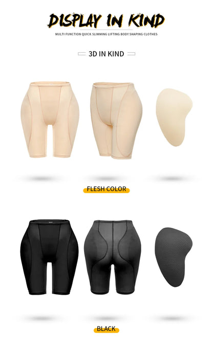 Women’s Buttock Enhancing Shapewear – Push-Up Padding Panties with Waist Trainer & Hip/Thigh Contouring Shorts