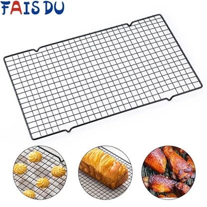 FAISDU Stainless Steel Cooling Rack – Single Layer BBQ & Baking Grid, Bread & Cake Drip Dry Tray Household Baking Tool