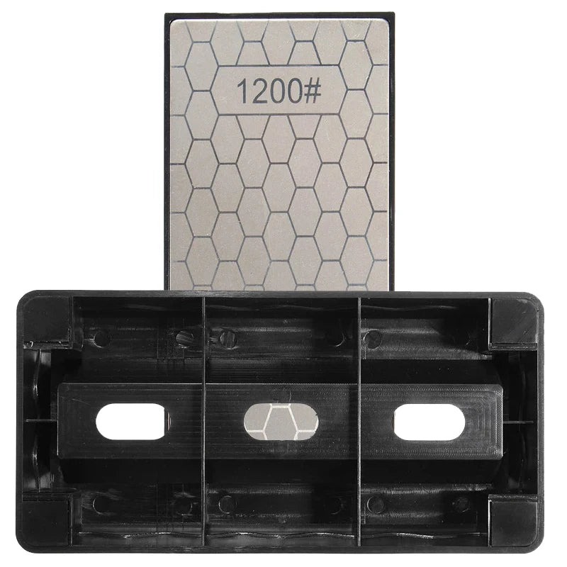 Double-Sided Diamond Sharpening Stone – Knife & Chef Whetstone 400/600/1000/1200 Grit Kitchen Sharpener
