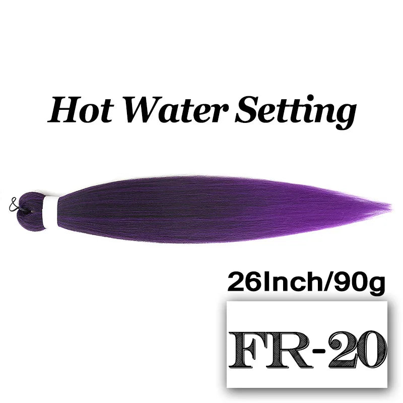 26-Inch Pre-Stretched Braiding Hair Extensions – Synthetic Afro Crochet Braids for DIY, Jumbo Braid in Purple, Pink, Peach & Red