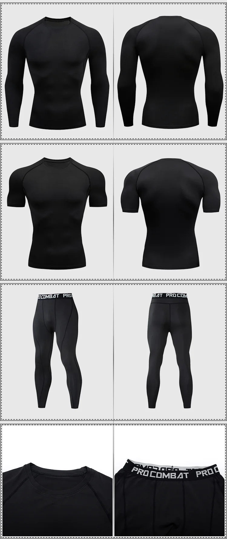 2-Piece Men’s Compression Sportswear Set — Gym, Yoga, Workout & Jogging Tracksuit