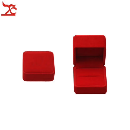 Red Velvet Wedding Jewelry Storage Box – Ring, Earrings, Necklace & Bracelet Organizer Gift Case