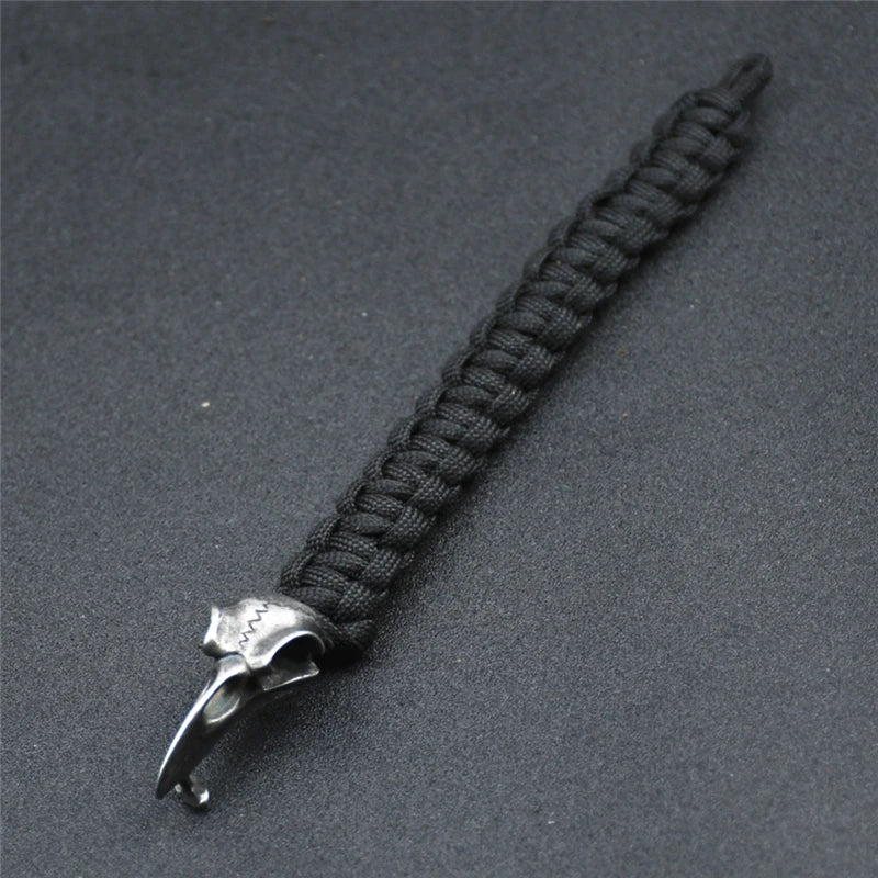 Odin Crow Skeleton Viking Bracelet - Norse Rune Bead Paracord Rope Valknut Eagle Pendant Amulet Jewelry Gift