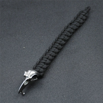 Odin Crow Skeleton Viking Bracelet - Norse Rune Bead Paracord Rope Valknut Eagle Pendant Amulet Jewelry Gift