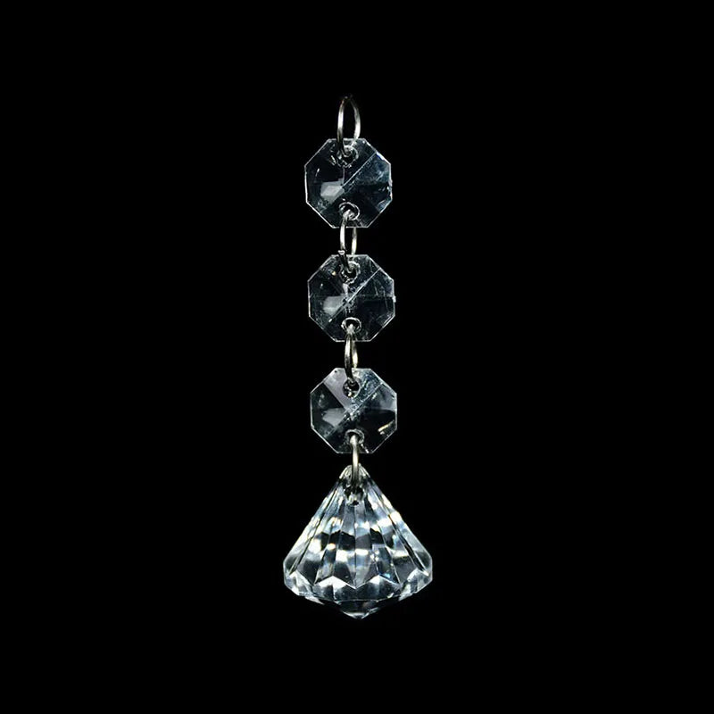 5PC Crystal Acrylic Bead Garland – Clear Chandelier Chain with Hooks for Wedding, Home DIY & Craft Decoration
