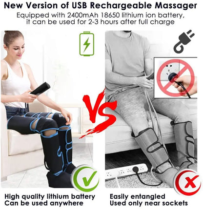 Foot Air Pressure Leg Massager — 360° Circulation & Muscle Relaxation Device for Lymphatic Drainage