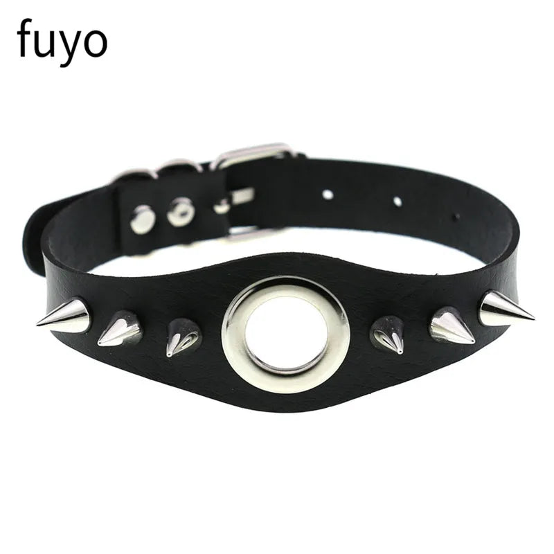 Black Cross Gothic Punk PU Leather Choker – Rock Necklace Jewelry for Women and Men
