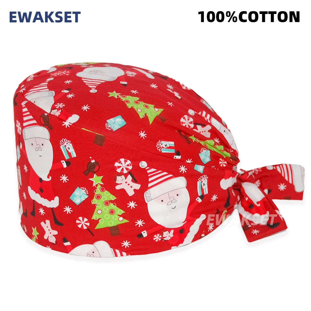 Unisex Soft Scrub Cap – Cartoon Print Surgical Hat for Men and Women, Operating Room Nursing Accessories