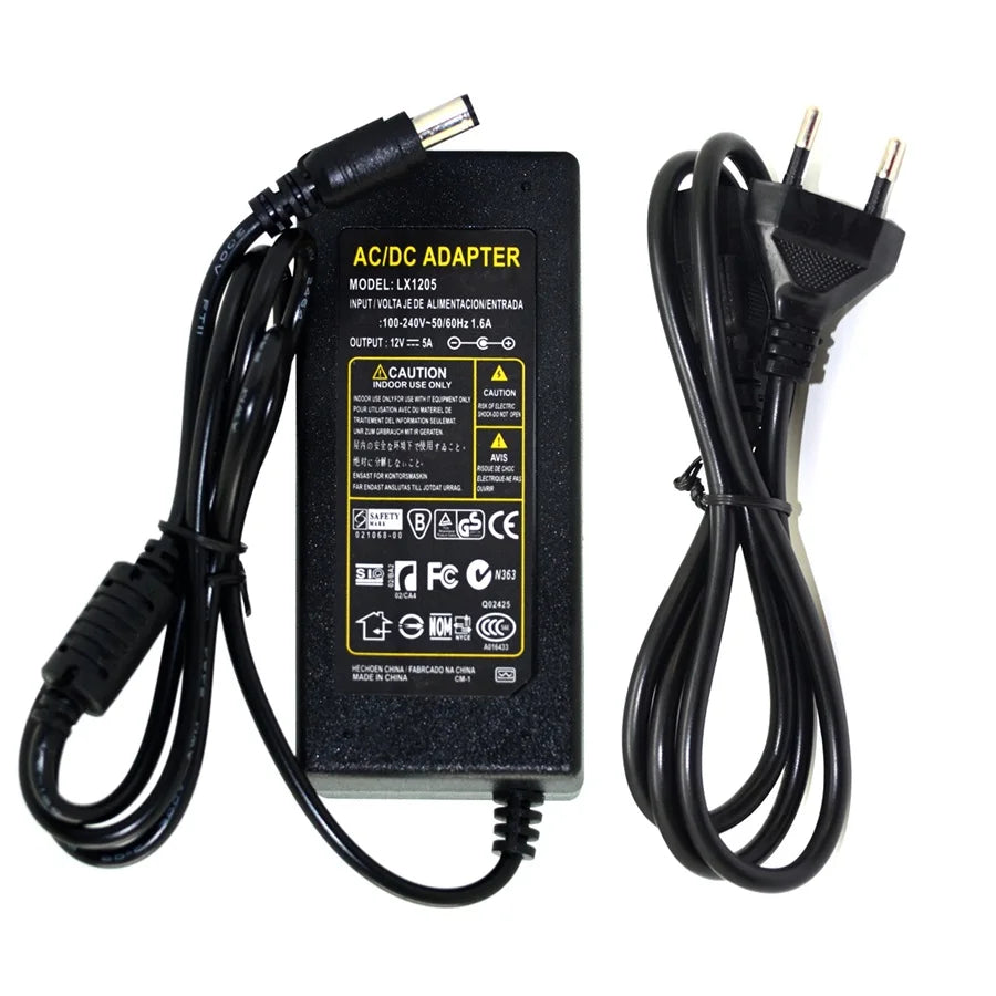 AC to DC 12V Switching Power Supply Adapter - 220V to 12V SMPS Transformer, 1A–10A LED Power Supply