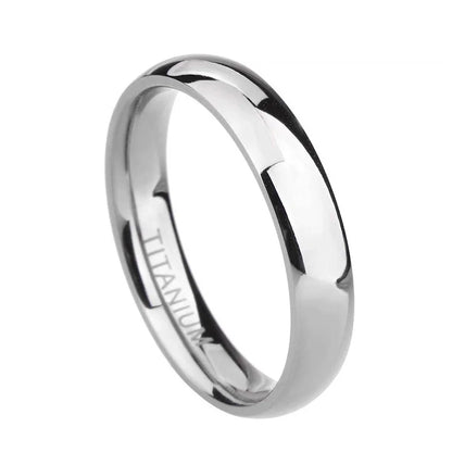 TIGRADE Titanium Wedding Band Rings - 2/4/6/8mm Polished Classic Engagement Rings for Men & Women in Black & Silver