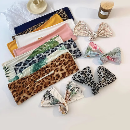 Deft Bun Hair Band for Women – Printed Bow Headband & Donut Bun Maker, DIY Hairstyle Twist & Ponytail Tool